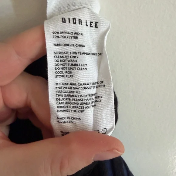 DION LEE Designer Blue/Black Two Tone Bone Corset Wool Blend Tank Top size 4 - Picture 12 of 12